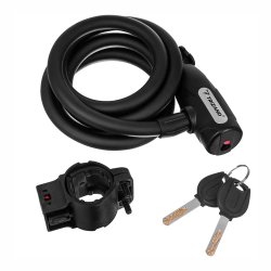 Trizand 27614 Zámok na bicykel 150 cm, 12 mm, oceľový, čierny