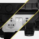 Izoxis 27730 Dvojitá vnější zásuvka s klapkou IP66, 230 - 250 V, 16 A, černá