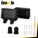 Izoxis 27730 Dvojitá vnější zásuvka s klapkou IP66, 230 - 250 V, 16 A, černá