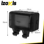 Izoxis 27730 Dvojitá vnější zásuvka s klapkou IP66, 230 - 250 V, 16 A, černá