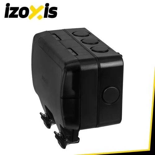 Izoxis 27730 Dvojitá vnější zásuvka s klapkou IP66, 230 - 250 V, 16 A, černá