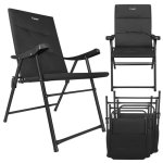 Trizand 27610 Kempingová skladací židle 59 x 70 x 91 cm, sada 2 ks, černá 