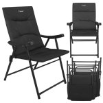 Trizand 27610 Kempingová skladací židle 59 x 70 x 91 cm, sada 2 ks, černá 