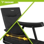 Trizand 27610 Kempingová skladací židle 59 x 70 x 91 cm, sada 2 ks, černá 