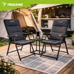 Trizand 27610 Kempingová skladací židle 59 x 70 x 91 cm, sada 2 ks, černá 