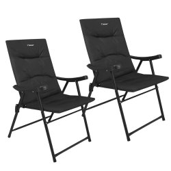 Trizand 27610 Skladacie kempingové stoličky 59 x 70 x 91 cm, sada 2 ks, čierna 