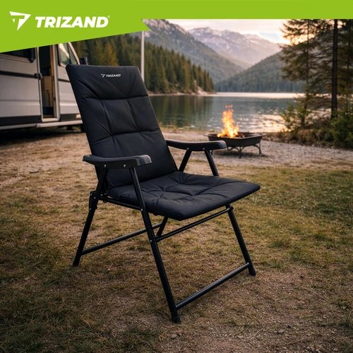 Trizand 27610 Kempingová skladací židle 59 x 70 x 91 cm, sada 2 ks, černá 