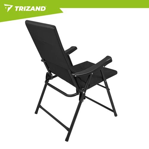 Trizand 27610 Kempingová skladací židle 59 x 70 x 91 cm, sada 2 ks, černá 