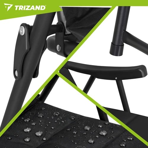 Trizand 27610 Kempingová skladací židle 59 x 70 x 91 cm, sada 2 ks, černá 
