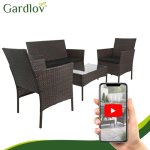 Gardlov 26911 Zahradní nábytek - pohovka, 2 křesla, stolek se sklem, ratan hnědý