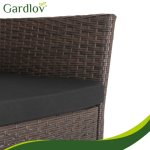 Gardlov 26911 Zahradní nábytek - pohovka, 2 křesla, stolek se sklem, ratan hnědý