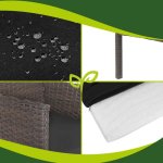 Gardlov 26911 Zahradní nábytek - pohovka, 2 křesla, stolek se sklem, ratan hnědý