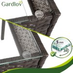 Gardlov 26911 Zahradní nábytek - pohovka, 2 křesla, stolek se sklem, ratan hnědý