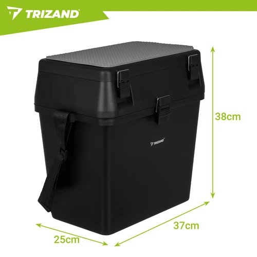 Trizand 27412 Rybárska debna so sedadlom do 140 kg, 38 x 34 x 21 cm, čierna 