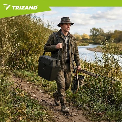 Trizand 27412 Rybárska debna so sedadlom do 140 kg, 38 x 34 x 21 cm, čierna 