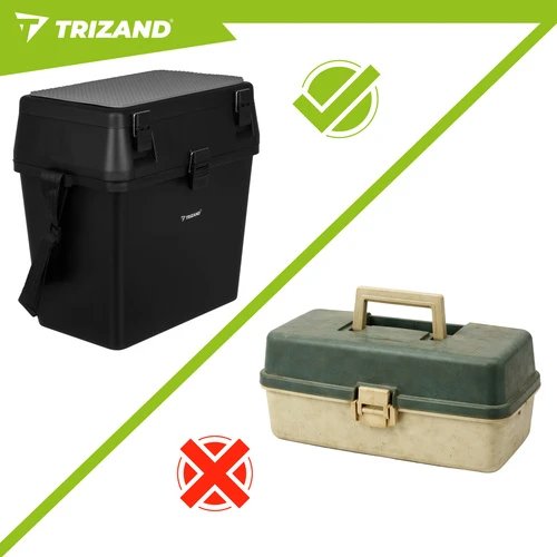 Trizand 27412 Rybárska debna so sedadlom do 140 kg, 38 x 34 x 21 cm, čierna 