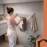 Ruhhy 27759 Skladací nástenný sušiak na bielizeň 80 cm, biely