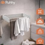 Ruhhy 27759 Skladací nástenný sušiak na bielizeň 80 cm, biely