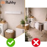 Ruhhy 27759 Skladací nástenný sušiak na bielizeň 80 cm, biely