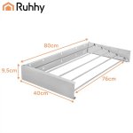 Ruhhy 27759 Skladací nástenný sušiak na bielizeň 80 cm, biely