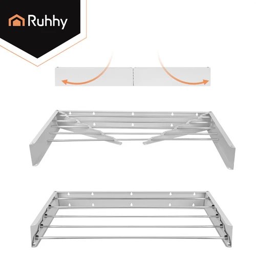 Ruhhy 27759 Skladací nástenný sušiak na bielizeň 80 cm, biely