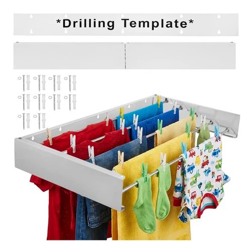 Ruhhy 27759 Skladací nástenný sušiak na bielizeň 80 cm, biely