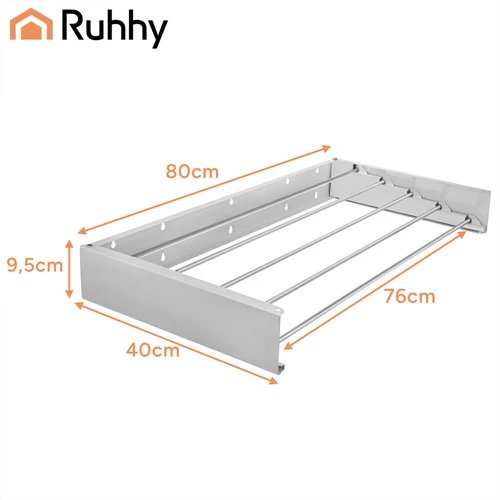 Ruhhy 27759 Skladací nástenný sušiak na bielizeň 80 cm, biely