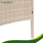 Gardlov 26909 Záhradný nábytok – pohovka, 2 kreslá, stolík so sklenenou doskou, ratanová, béžová