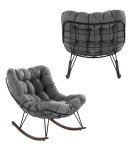 Gordon G1146 Houpací křeslo s měkkým polštářem, černošedé, bazar 