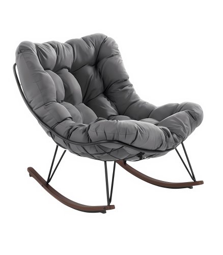 Gordon G1146 Houpací křeslo s měkkým polštářem, černošedé, bazar 