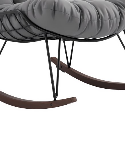 Gordon G1146 Houpací křeslo s měkkým polštářem, černošedé, bazar 