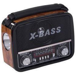 Verk 27543 Přenosné analogové rádio FM/M/SD, USB, AUX, SD, MP3, hnědé