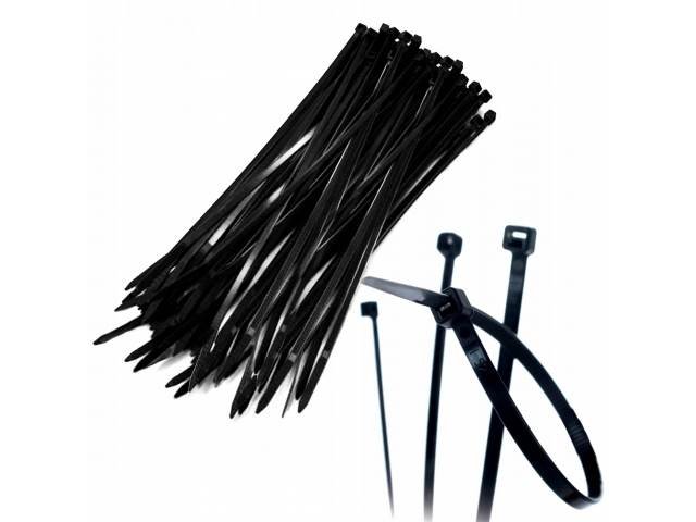 ART 001618 Vázací pásek 3,6 x 300 mm, černý, balení 100 ks