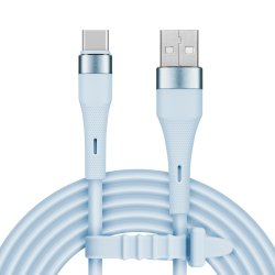 Kruger&Matz KM1268 Kabel USB - USB-C, silikonový, 1 m, modrý, Basic