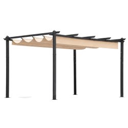 MultiGarden DN-FG-632 Záhradná pergola s oceľovou konštrukciou 3 x 4 m, béžová