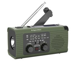 Kruger&Matz KM0836 Solární rádio s powerbankou 5000 mAh, SOS alarm, LED svítilna, zelené