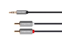 Kruger&Matz KM1214 Audio kábel Jack 3,5 mm stereo - 2x RCA, 1,8 m, Basic