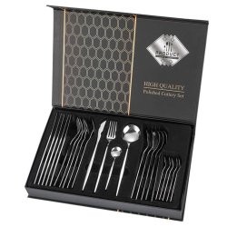 RealG RC-K-2490 Jídelní příborová sada z nerezové oceli 24 ks, lesk + box