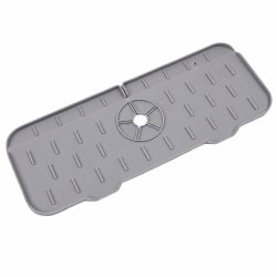 Verk 27569 Silikónová podložka pod drezovú batériu 37 x 14 cm, sivá