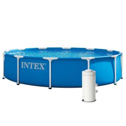 INTEX 26702ND Záhradný kruhový bazén s rámom 305 x 76 cm s čerpadlom, modrý