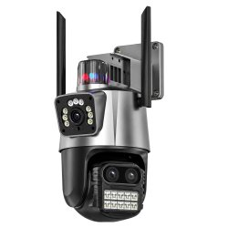RealG RC-K-2452 Dvojitá otočná WiFi IP kamera, 6 MP, nočné videnie, čierna