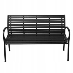 Bauerkraft H-522 Zahradní lavice s opěrkou premium, kovová, 126 cm, černá, bazar