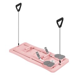 Rebel RBA-3069 Multifunkční Pilates cvičící deska s expandéry 9 v 1, růžová