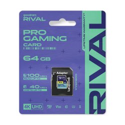 Goodram TGD-GGSM3AA0640R12 MicroSD karta Rival 64 GB, V30 UHS-I U3 s adaptérem