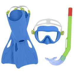 Bestway 25039 Dětský set na potápění - maska + šnorchl + ploutve 24-27, modrý