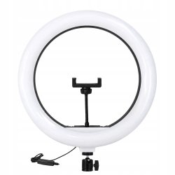 Verk 12486 LED prstencová lampa s držákem na telefon 35 cm, 3 barvy světla, USB