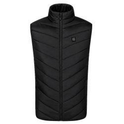 RealG RC-K-2017 Vyhřívaná vesta USB unisex vel. L, 3 teploty, 4 topné zóny, černá