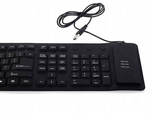 Verk 06180_CZ Flexibilní silikonová klávesnice k PC černá
