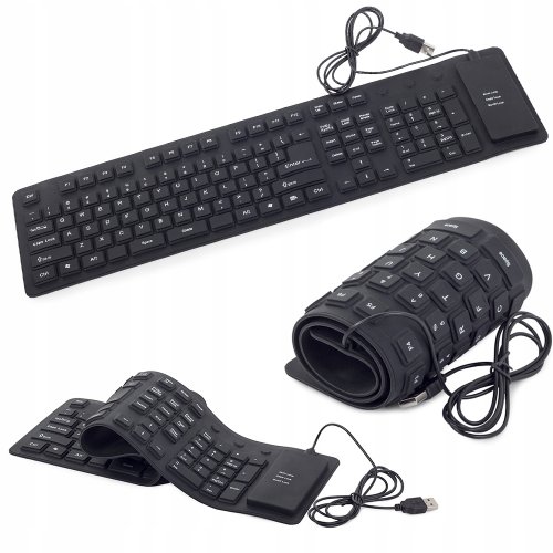 Verk 06180_CZ Flexibilná silikónová klávesnica k PC čierna