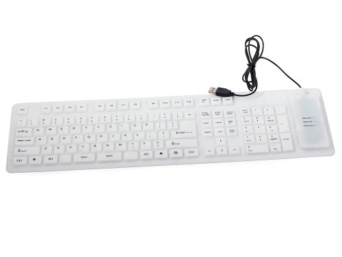 Verk 06180_B Flexibilní silikonová klávesnice k PC bílá